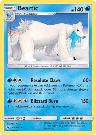 Beartic (62)/214 Rare Reverse Holofoil