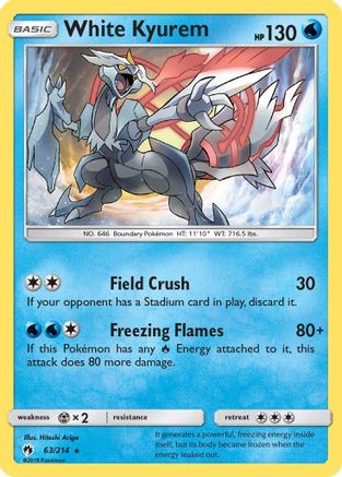 White Kyurem (63)/214 Holo Rare Holofoil