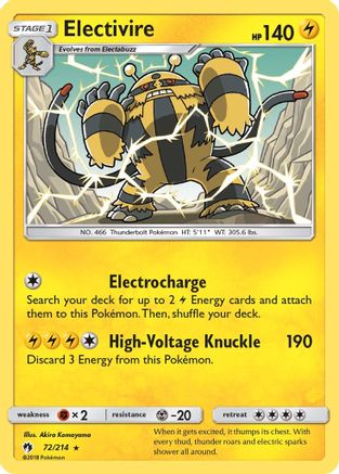 Electivire (72)/214 Rare Reverse Holofoil