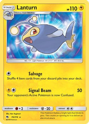 Lanturn (74)/214 Rare Reverse Holofoil
