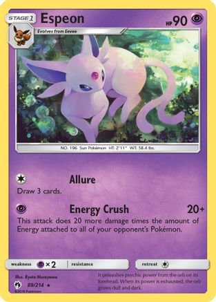 Espeon (89)/214 Rare Reverse Holofoil