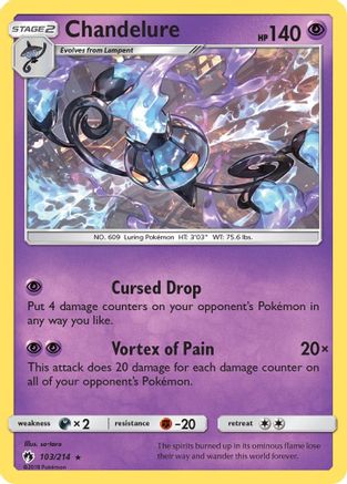 Chandelure (103)/214 Holo Rare Reverse Holofoil