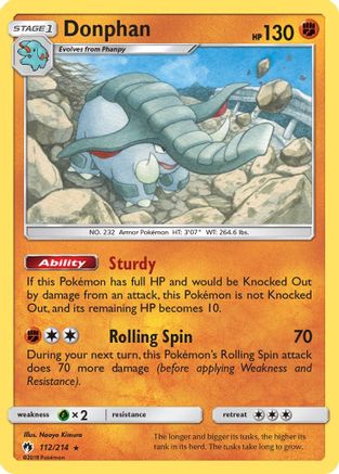 Donphan (112)/214 Rare Reverse Holofoil