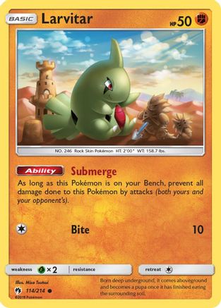 Larvitar (114) (114)/214 Common Reverse Holofoil
