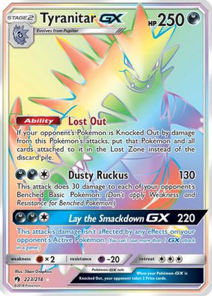 Tyranitar GX (Secret) (223)/214 Secret Rare Holofoil (Cabinet-NM)
