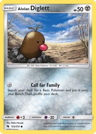 Alolan Diglett (122)/214 Common Reverse Holofoil
