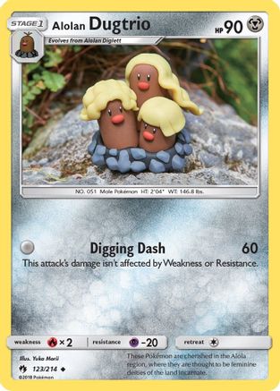 Alolan Dugtrio (123)/214 Uncommon Reverse Holofoil