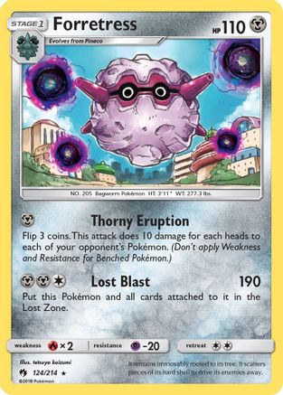 Forretress (124)/214 Rare Reverse Holofoil
