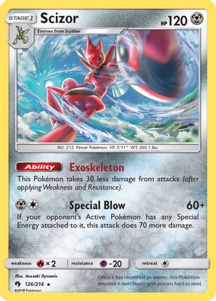 Scizor (126)/214 Holo Rare Reverse Holofoil