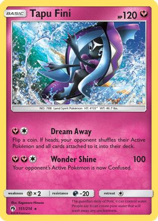 Tapu Fini (151)/214 Holo Rare Reverse Holofoil