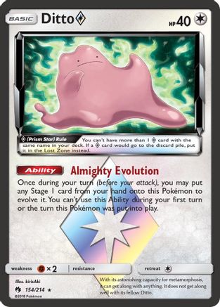 Ditto Prism Star (154)/214 Prism Rare Holofoil