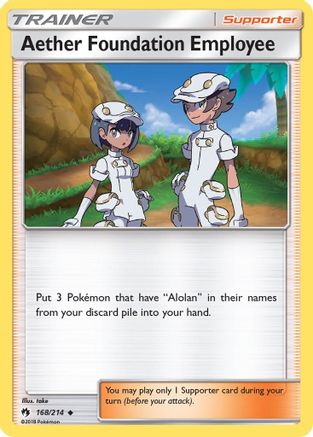 Aether Foundation Employee (168)/214 Uncommon Reverse Holofoil