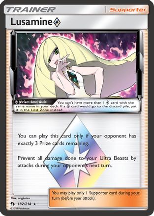 Lusamine Prism Star (182)/214 Prism Rare Holofoil