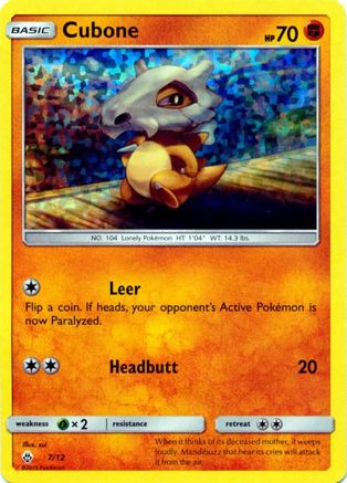 Cubone - 7/12 (7)/12 Promo Holofoil