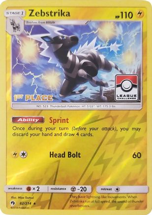 Zebstrika - 82/214 (League Challenge) [1st Place] (82) Promo Reverse Holofoil