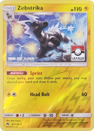 Zebstrika - 82/214 (League Challenge) [2nd Place] (82) Promo Reverse Holofoil