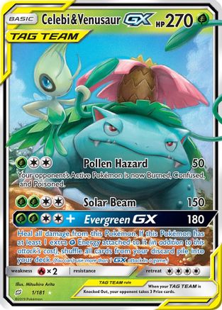 Celebi & Venusaur GX (1)/181 Ultra Rare Holofoil