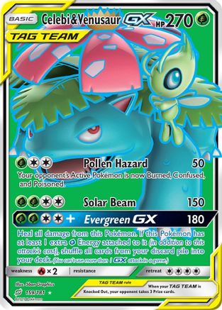 Celebi & Venusaur GX (Full Art) (159)/181 Ultra Rare Holofoil