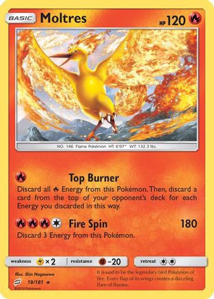 Moltres (19)/181 Holo Rare Reverse Holofoil