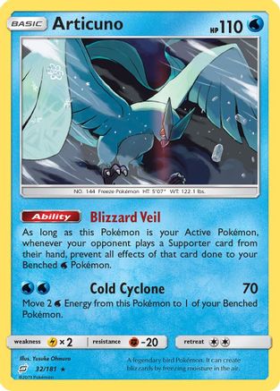 Articuno (32)/181 Holo Rare Reverse Holofoil