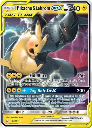 Pikachu & Zekrom GX (33)/181 Ultra Rare Holofoil