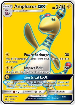 Ampharos GX (Full Art) (163)/181 Ultra Rare Holofoil