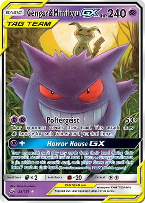 Gengar & Mimikyu GX (53)/181 Ultra Rare Holofoil (Cabinet-NM)