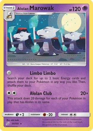 Alolan Marowak (64)/181 Rare Reverse Holofoil