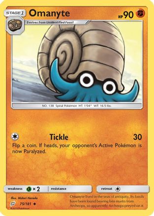 Omanyte (75)/181 Uncommon Reverse Holofoil