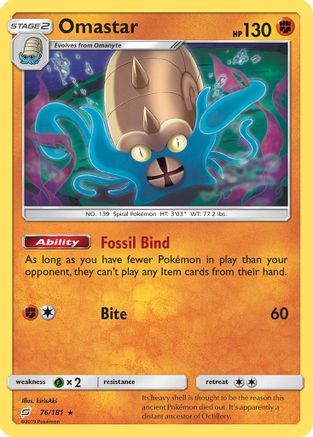 Omastar (76)/181 Holo Rare Holofoil
