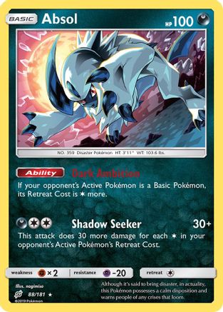 Absol (88)/181 Holo Rare Reverse Holofoil