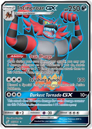 Incineroar GX (Full Art) (167)/181 Ultra Rare Holofoil