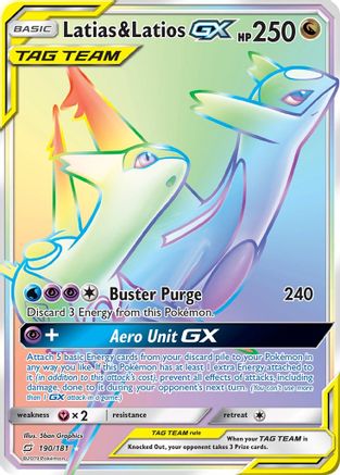 Latias & Latios GX (Secret) (190)/181 Secret Rare Holofoil