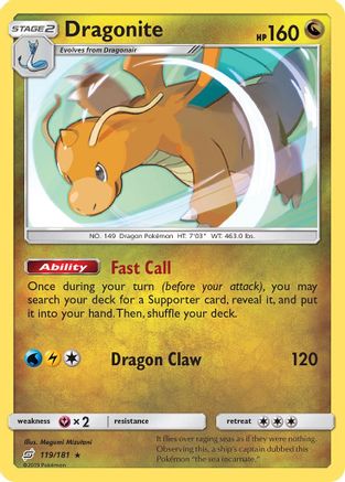 Dragonite (119)/181 Holo Rare Reverse Holofoil
