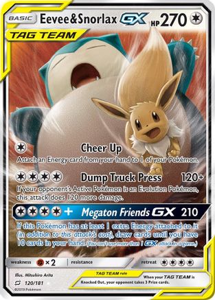 Eevee & Snorlax GX (120)/181 Ultra Rare Holofoil