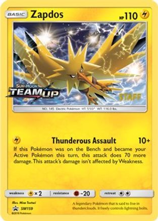 Zapdos - SM159 (Prerelease) [Staff] (SM159) Promo Holofoil