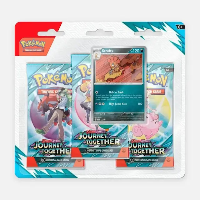 Pokémon SV09 Journey Together 3Pk Blister LIM 1 - Scrafty
