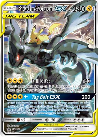 Pikachu & Zekrom GX (SM168)/248 Promo Holofoil (Cabinet-NM)
