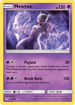 Mewtwo (12)/18 Holo Rare Holofoil