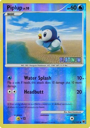 Piplup - 71/100 [Platinum] (71) Promo Reverse Holofoil
