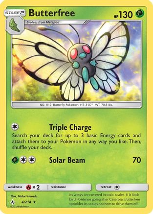 Butterfree (4)/214 Rare Reverse Holofoil