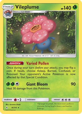 Vileplume (8)/214 Holo Rare Holofoil