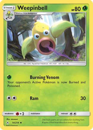 Weepinbell (14)/214 Uncommon Reverse Holofoil