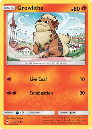 Growlithe (21)/214 Common Reverse Holofoil