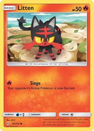 Litten (26) (26)/214 Common Reverse Holofoil