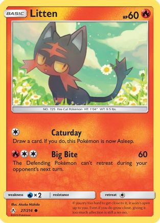 Litten (27) (27)/214 Common Reverse Holofoil