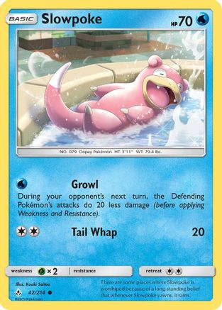 Slowpoke (42)/214 Common Reverse Holofoil