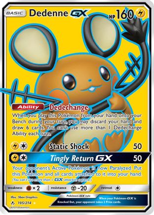 Dedenne GX (Full Art) (195)/214 Ultra Rare Holofoil