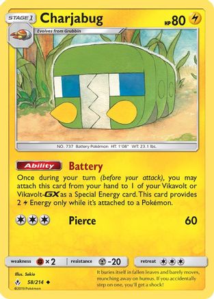 Charjabug (58)/214 Uncommon Reverse Holofoil