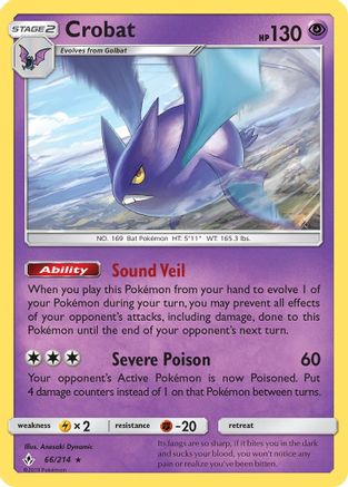 Crobat (66)/214 Holo Rare Reverse Holofoil